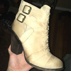 Freebird Mallory booties in cream color